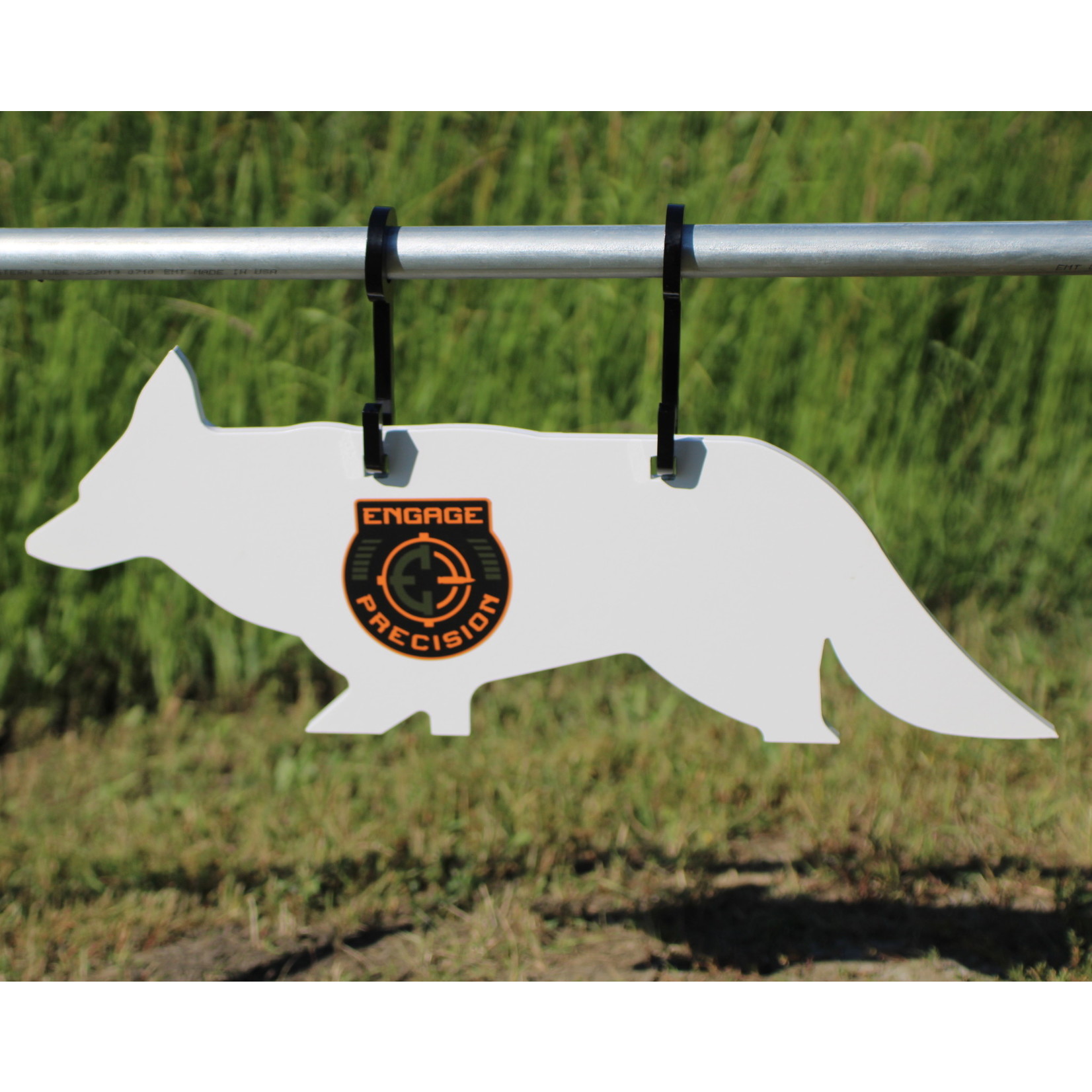 ENGAGE PRECISION ENGAGE PRECISION AR400 STEEL RIMFIRE TARGET SILHOUETTE, 1/4”, 1/2 SIZE COYOTE, WHITE