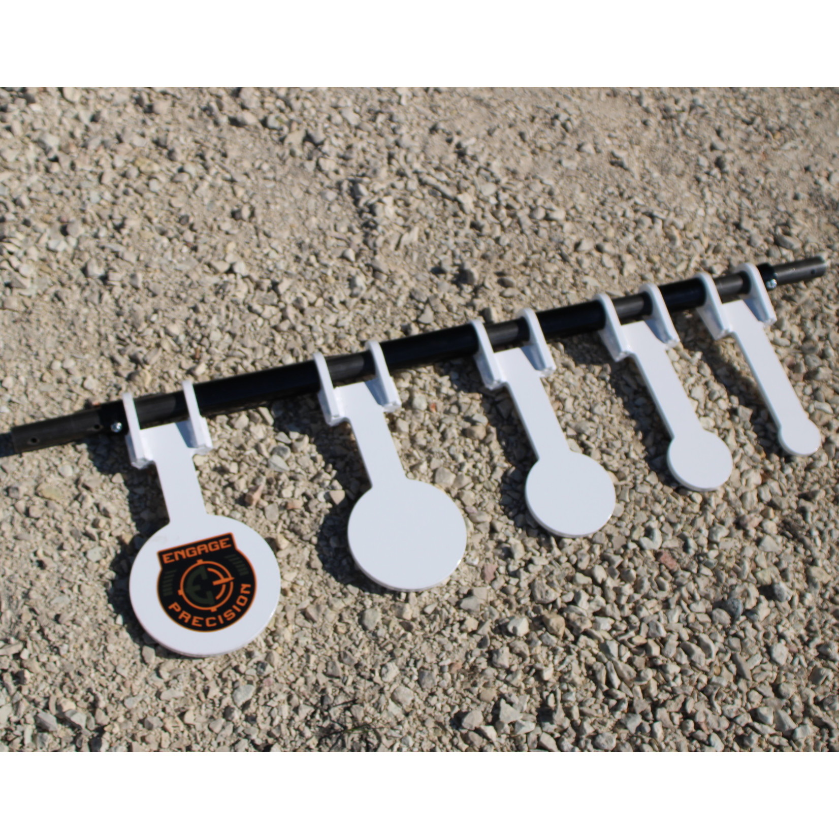 ENGAGE PRECISION ENGAGE PRECISION AR500 STEEL REACTIVE KYL RIFLE TARGET SET, 3/8", W/ 5 TARGETS, 2" - 6", WHITE