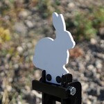 ENGAGE PRECISION ENGAGE PRECISION AR500 STEEL RIFLE GRAVITY POPPER TARGET, 3/8”, BUSH BUNNY, WHITE