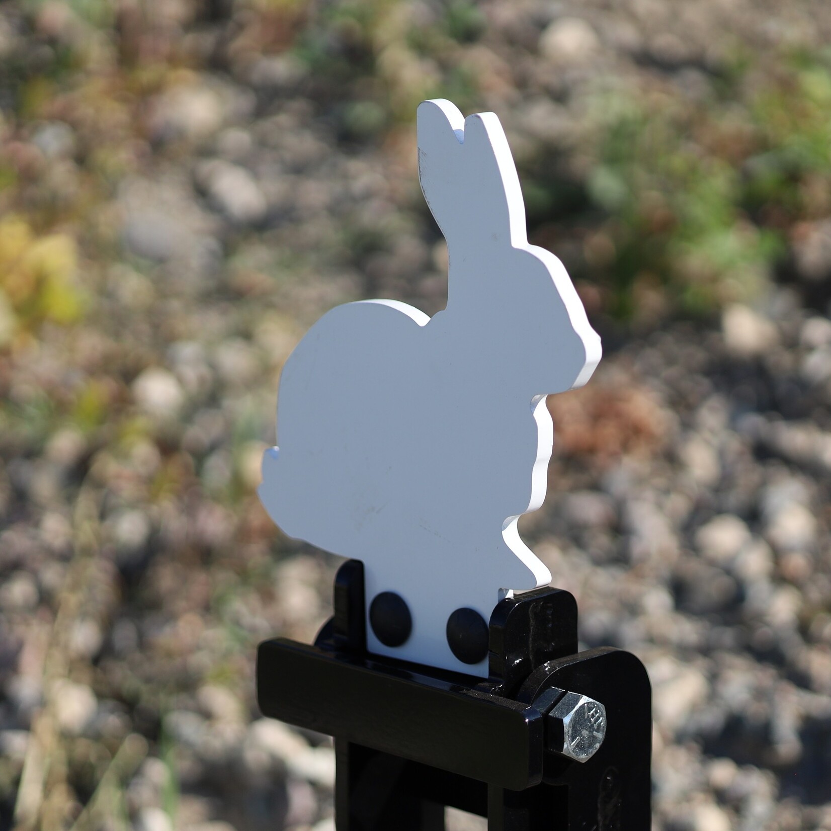 ENGAGE PRECISION ENGAGE PRECISION AR500 STEEL RIFLE GRAVITY POPPER TARGET, 3/8”, BUSH BUNNY, WHITE
