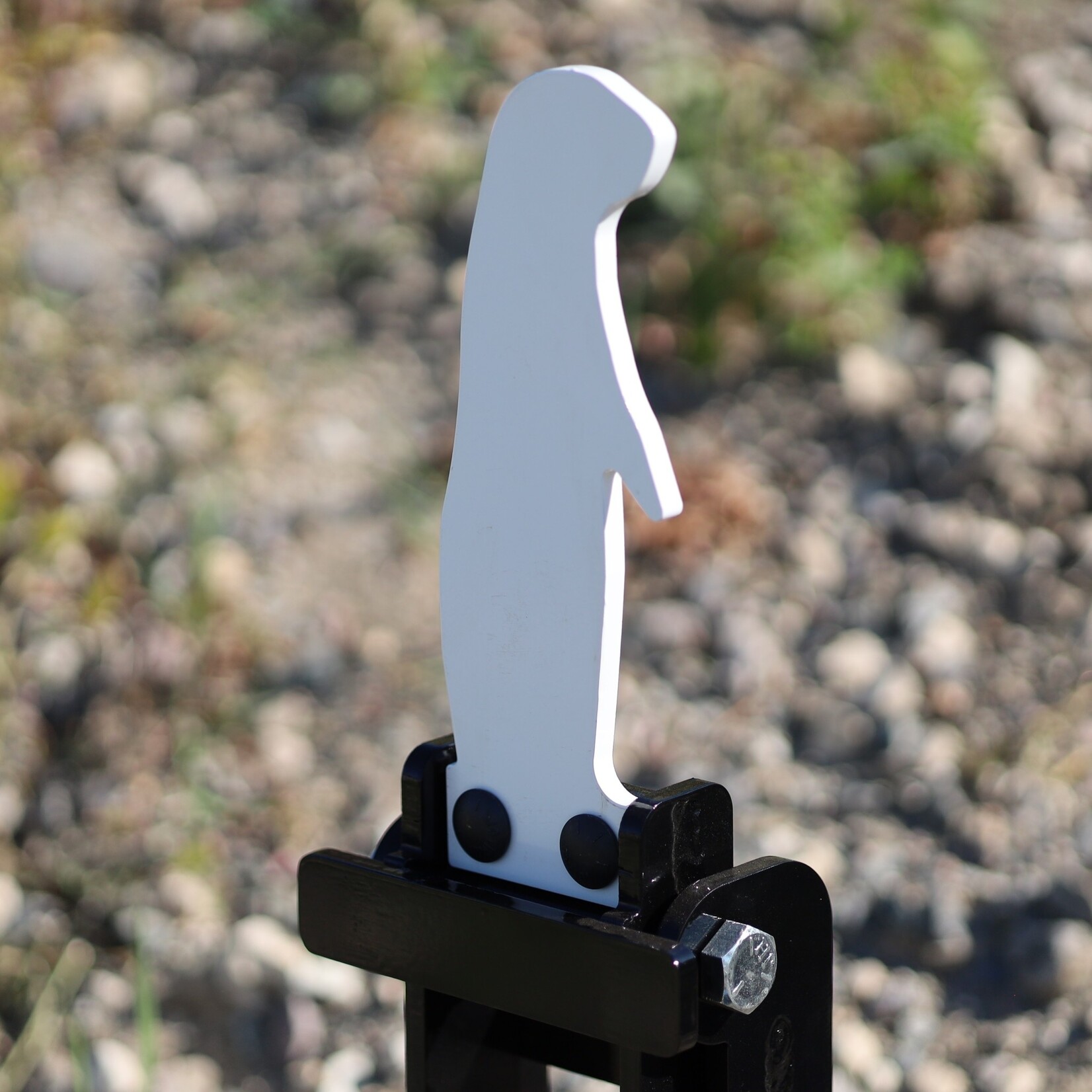 ENGAGE PRECISION ENGAGE PRECISION AR500 STEEL RIFLE GRAVITY POPPER TARGET, 3/8”, PRAIRIE DOG, WHITE