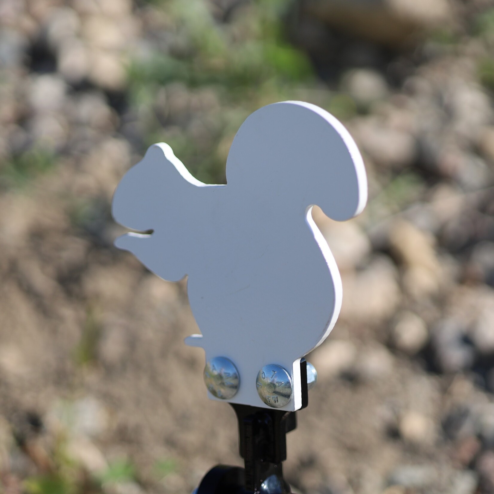 ENGAGE PRECISION ENGAGE PRECISION AR500 STEEL RIMFIRE GRAVITY POPPER TARGET, 1/4”, SQUIRREL, WHITE