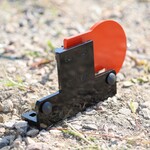 ENGAGE PRECISION ENGAGE PRECISION AR500 STEEL RIFLE REACTIVE HOSTAGE TARGET PADDLE & BRACKET, 3/8”, W/ 6” PADDLE, FOR 2/3 SIZE IPSC, WHITE/ORANGE