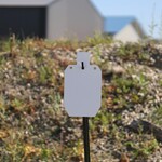 ENGAGE PRECISION ENGAGE PRECISION AR500 STEEL RIMFIRE TARGET SILHOUETTE, 1/4”, 1/2 SIZE IPSC, WHITE