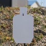 ENGAGE PRECISION ENGAGE PRECISION AR400 STEEL RIMFIRE SILHOUETTE TARGET, 1/4”, FULL SIZE IPSC, WHITE