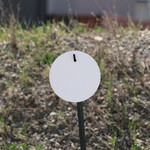 ENGAGE PRECISION ENGAGE PRECISION AR500 STEEL RIFLE TARGET ROUND PLATE, STEEL CHALLENGE, ONE HOLE, 3/8”, 12”, WHITE