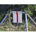 ENGAGE PRECISION ENGAGE PRECISION AR500 STEEL RIMFIRE REACTIVE WINDAGE TARGET, 1/4”, W/ 7 TARGETS, 8X8”, WHITE/RED