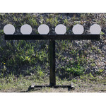 ENGAGE PRECISION ENGAGE PRECISION AR500 STEEL RIFLE REACTIVE PLATE RACK TARGET, 3/8”, W/ SIX 8” PADDLES, BLACK/WHITE