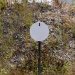 ENGAGE PRECISION ENGAGE PRECISION AR500 STEEL RIFLE TARGET ROUND GONG, ONE HOLE, 1/2”, 12”, WHITE