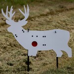 ENGAGE PRECISION ENGAGE PRECISION AR500 STEEL REACTIVE ETHICAL HUNTER BULLSEYE TARGET, 3/8", FULL SIZE DEER W/ 5" BULL, WHITE/ORANGE