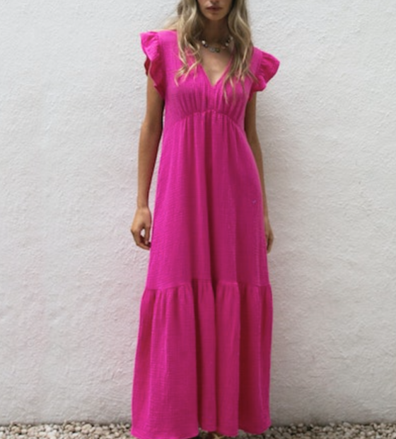 Honorine Long Ruby Dress Pink