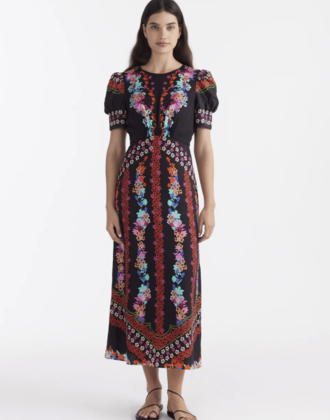 Saloni Bianca Dress Calla Floral