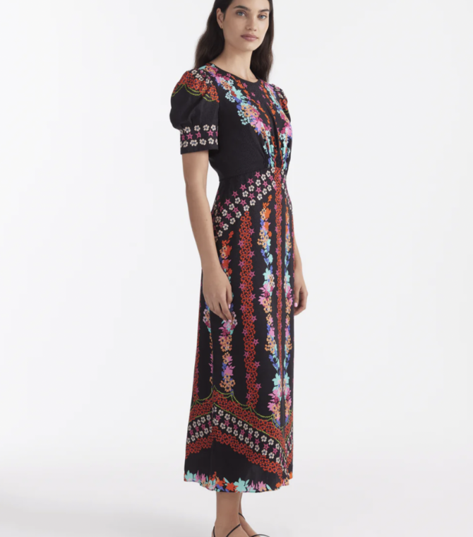 Saloni Bianca Dress Calla Floral