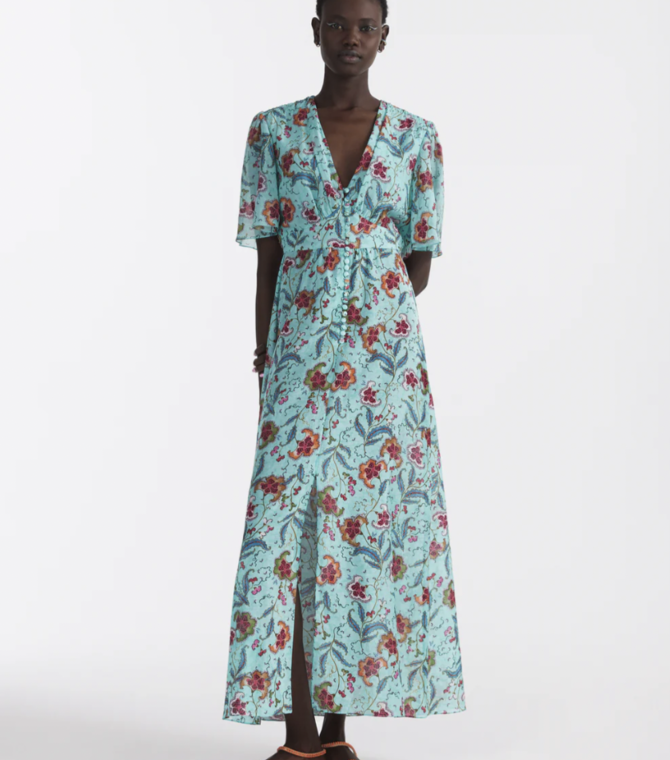 Saloni Emmy Cotton Silk Voile Dress