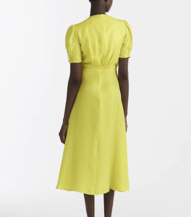 Saloni Lea Dress Dotty Stamped Satin Dress
