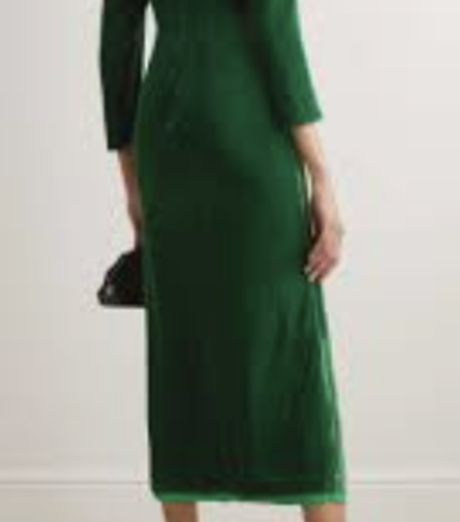 Saloni Green and Pink Velvet Dress