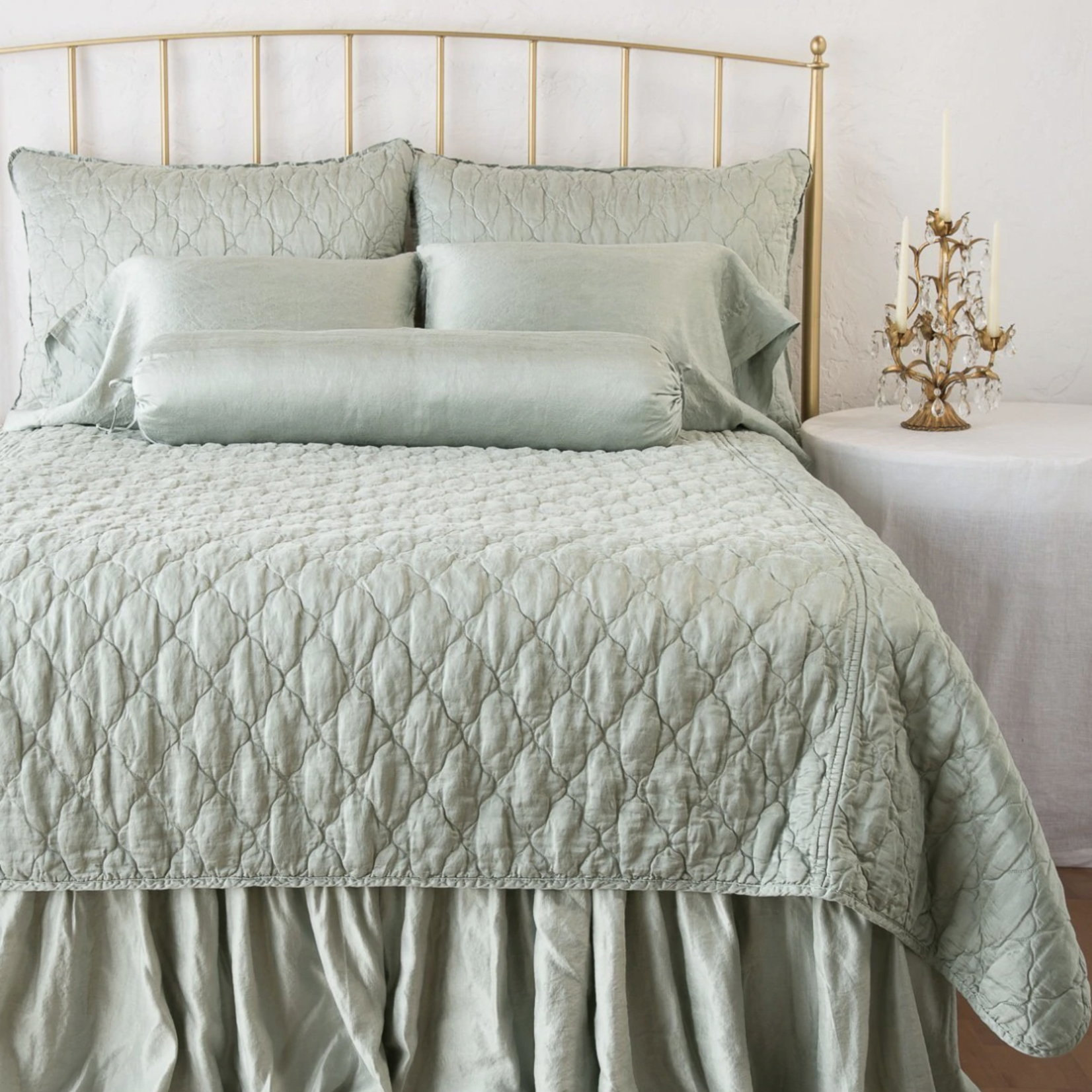 Bella Notte Luna Coverlet with Charmeuse Edge