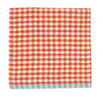 Two-Tone Gingham Napkins, Orange & Aqua, Set of 2