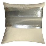 Horizon in Ash Pillow on Canvas with Silver, 20x 20