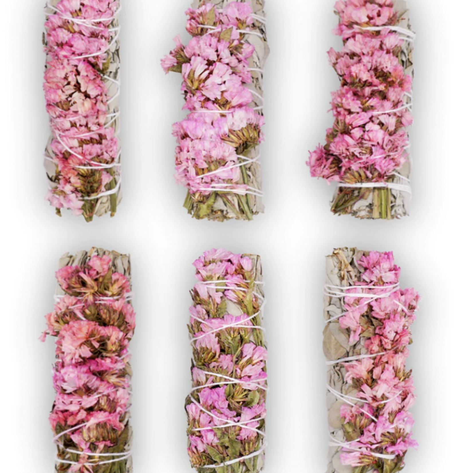 Pink Statice Flower Sage Wand