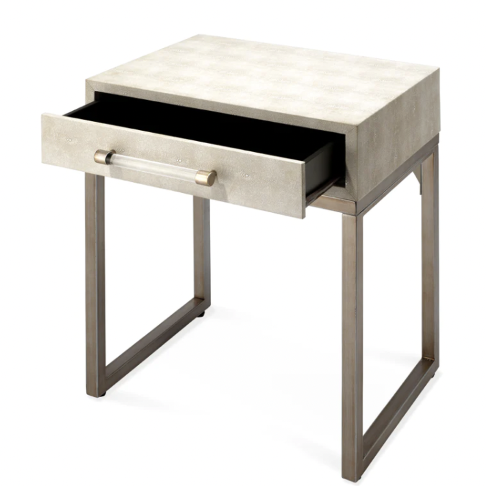 Kain Ivory Faux Shagreen Side Table