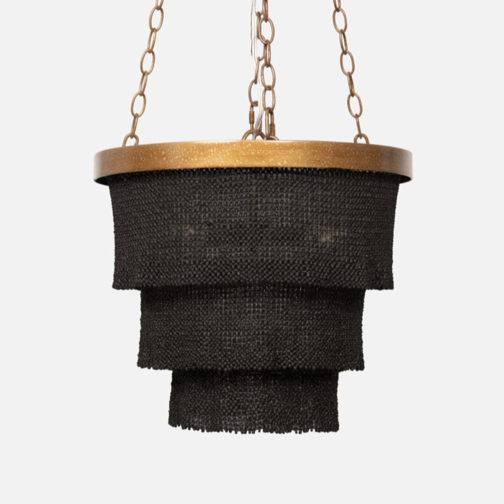 Made Goods Patricia Chandelier, Bronze/Gold, Charcoal Coco Beads