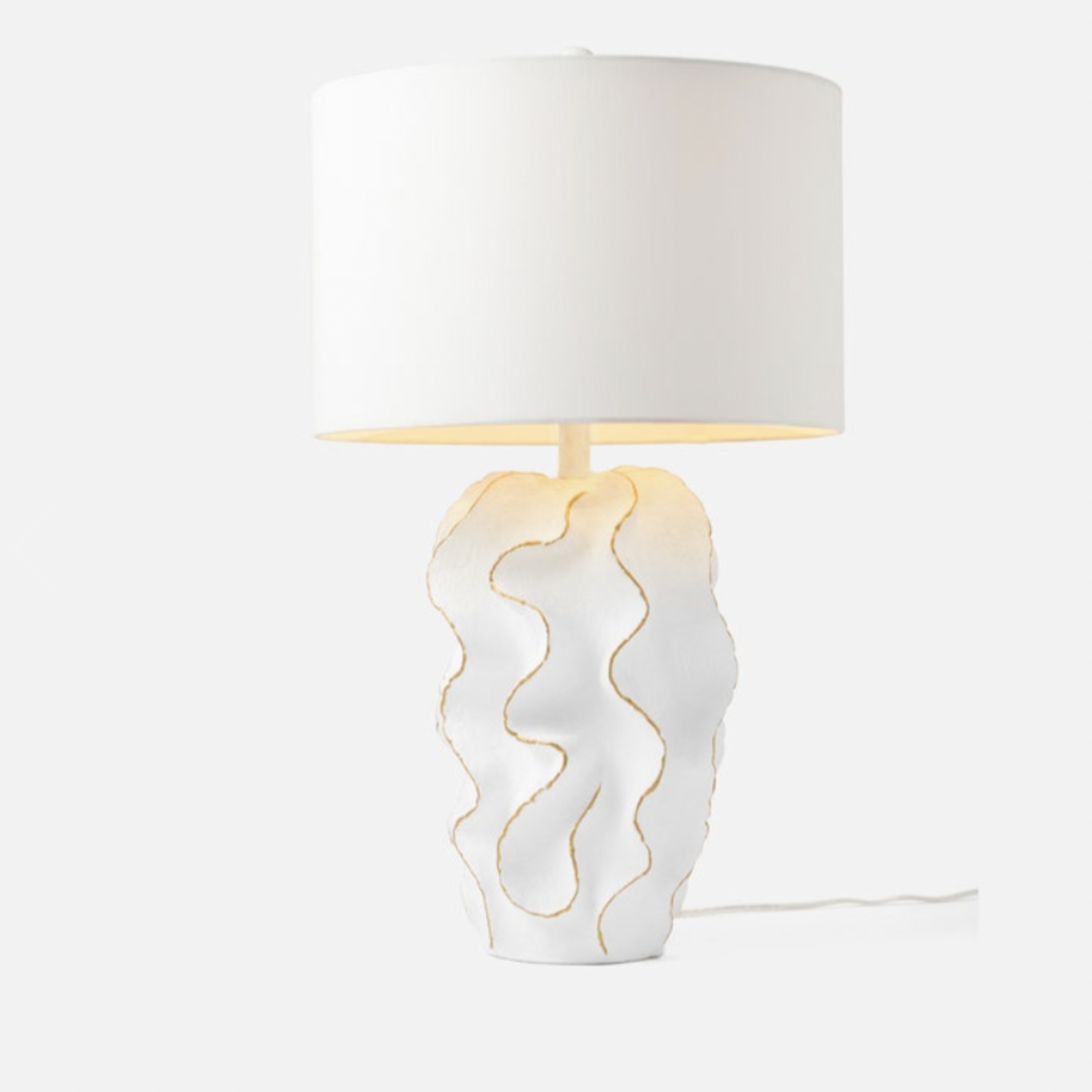 Made Goods Bethany Lamp, Matte White/Gold, Resin