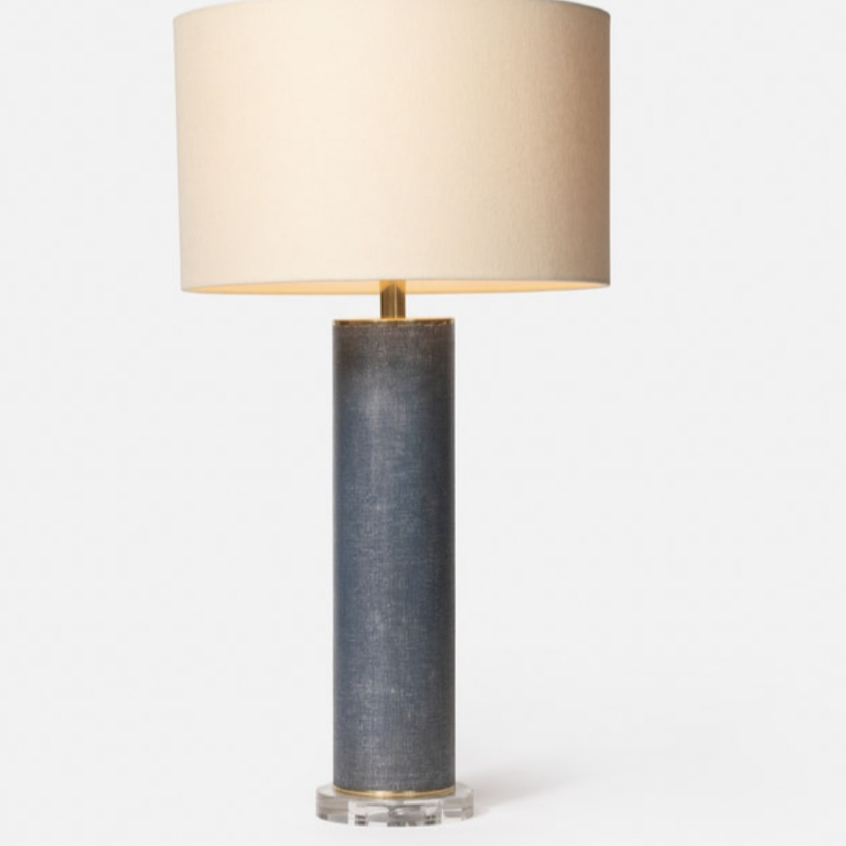 Made Goods Tavis Lamp, Metallic Denim, Faux Linen