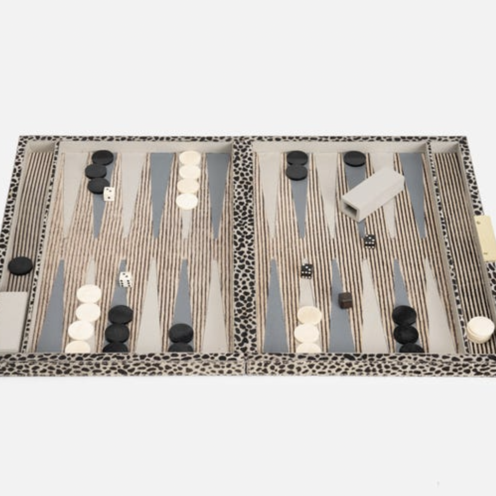 Bailey Backgammon Set, Cheetah Print, Large