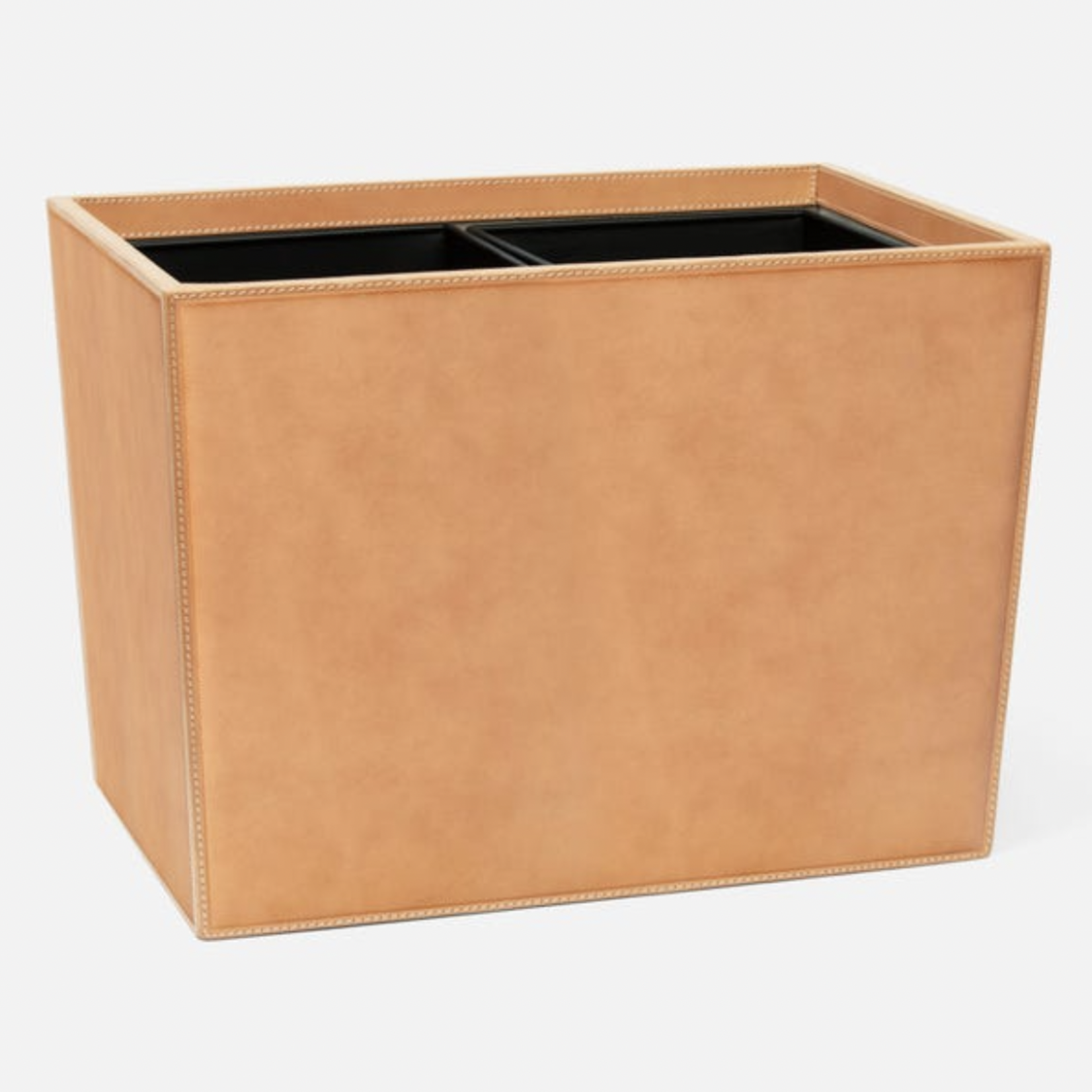 Lorient, Rectangular Wastebasket, Aged Camel Full-Grain Leather