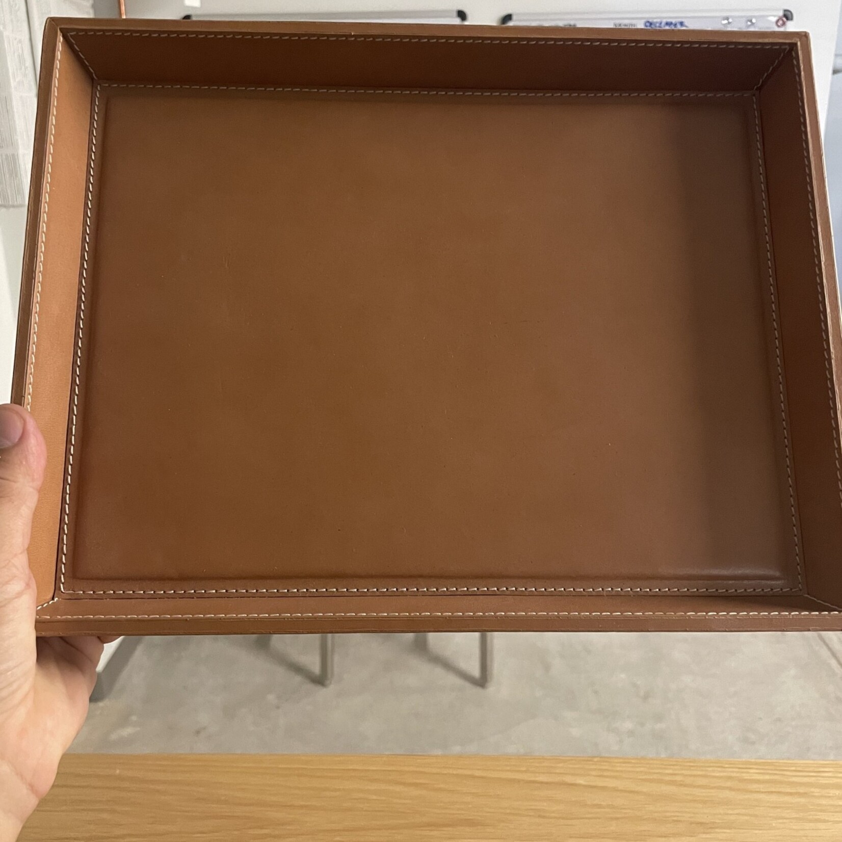 Lorient, G3 Square Tray, Aged Camel Full-Grain Leather