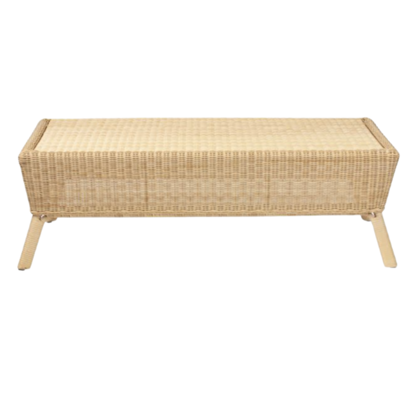 Made Goods Dunley Coffee Table, Light Natural Faux Wicker