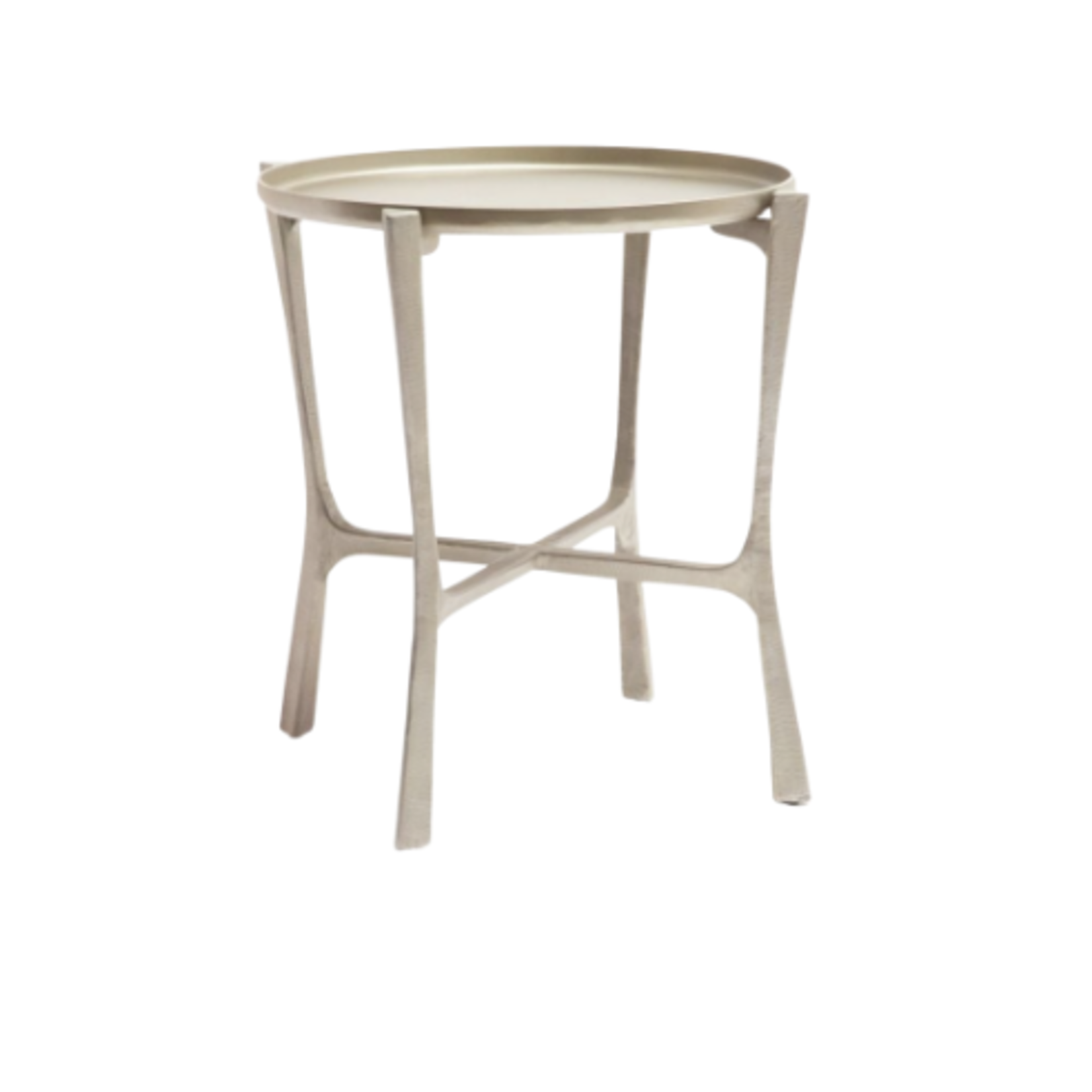 Made Goods Addison Large Side Table, Aged Silver Iron