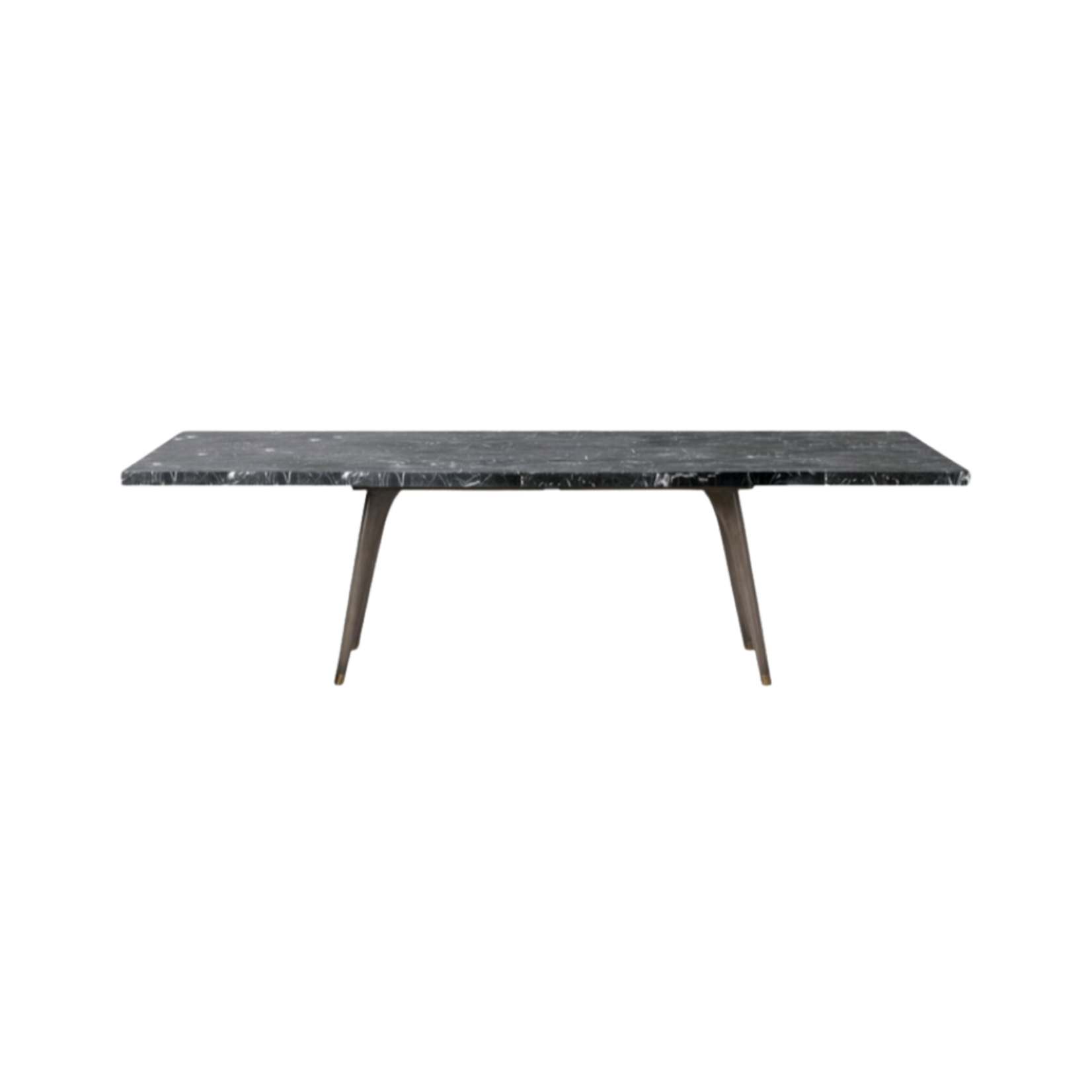 Made Goods Alder Dining Table, Stained Oak/Zinc Metal