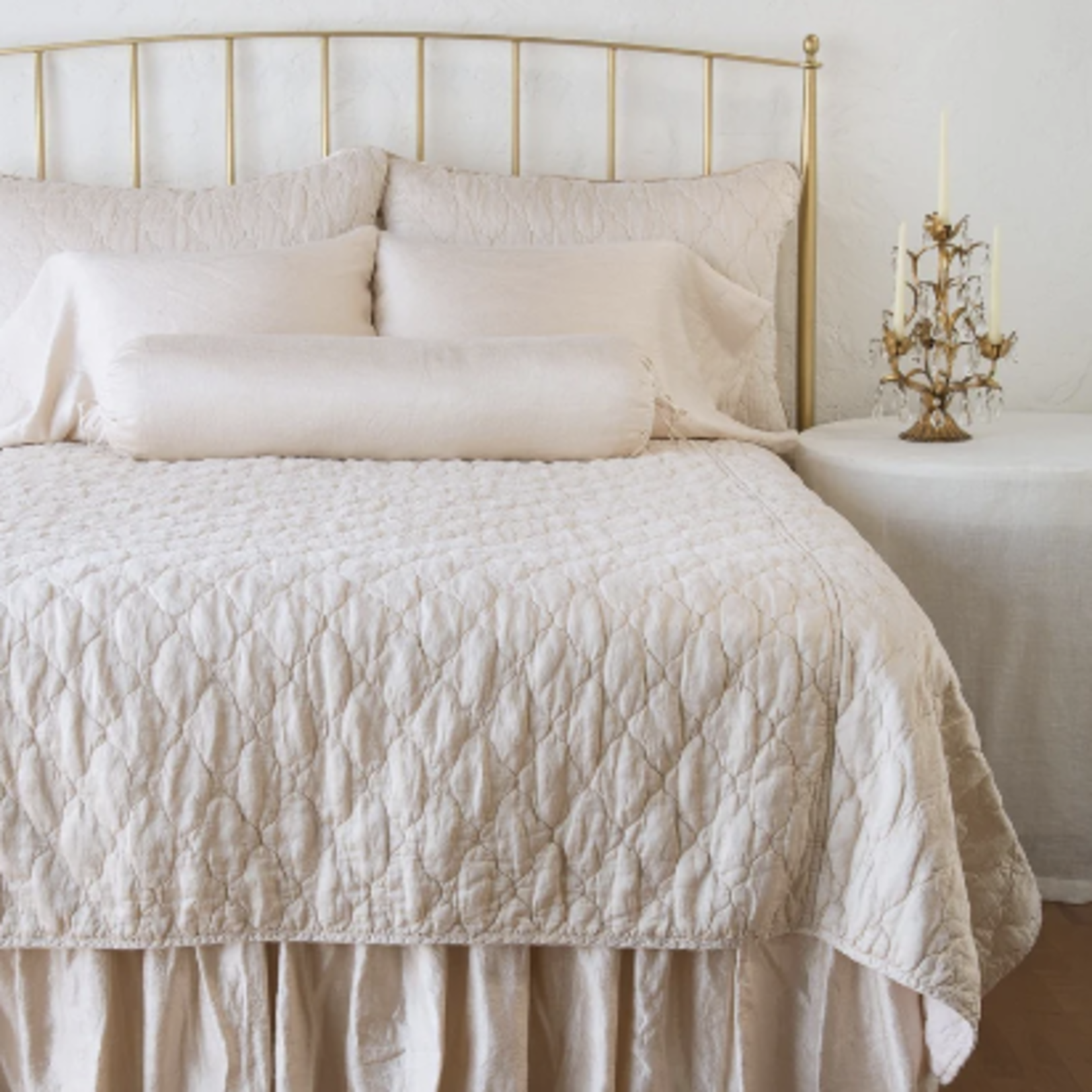 Bella Notte Luna Coverlet with Charmeuse Edge