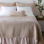 Bella Notte Renewal Silk Velvet Coverlet, Quilted with Satin Edge Pearl King