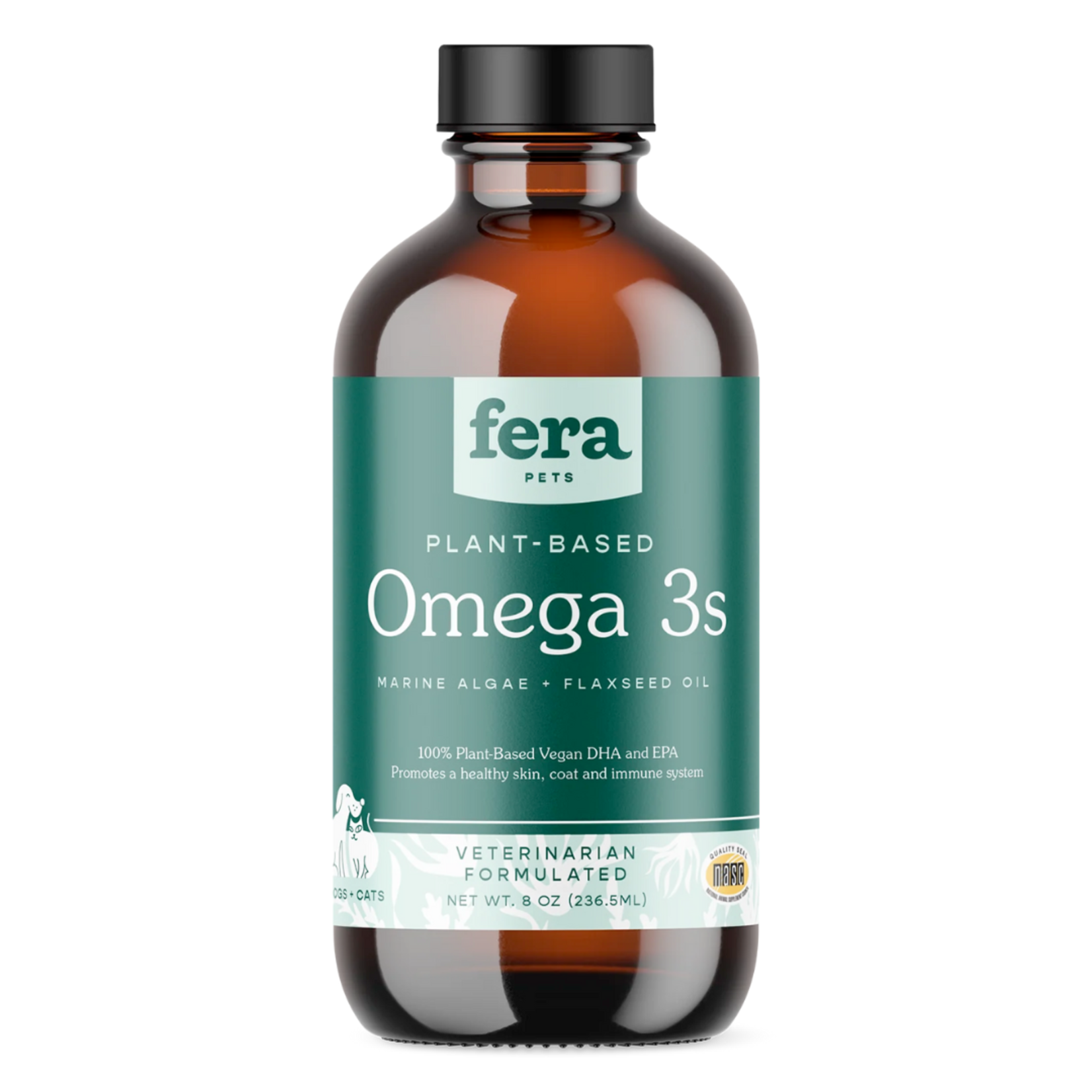 Fera Pets 8 oz. - Plant-Based Vegan Omega 3s - Algae & Flaxseed Oil - Fera