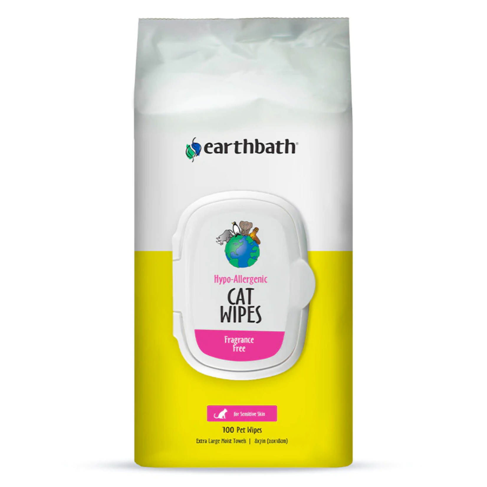 Earthbath 100 ct. Fragrance Free Hypo-allergenic Cat Wipes - Earthbath