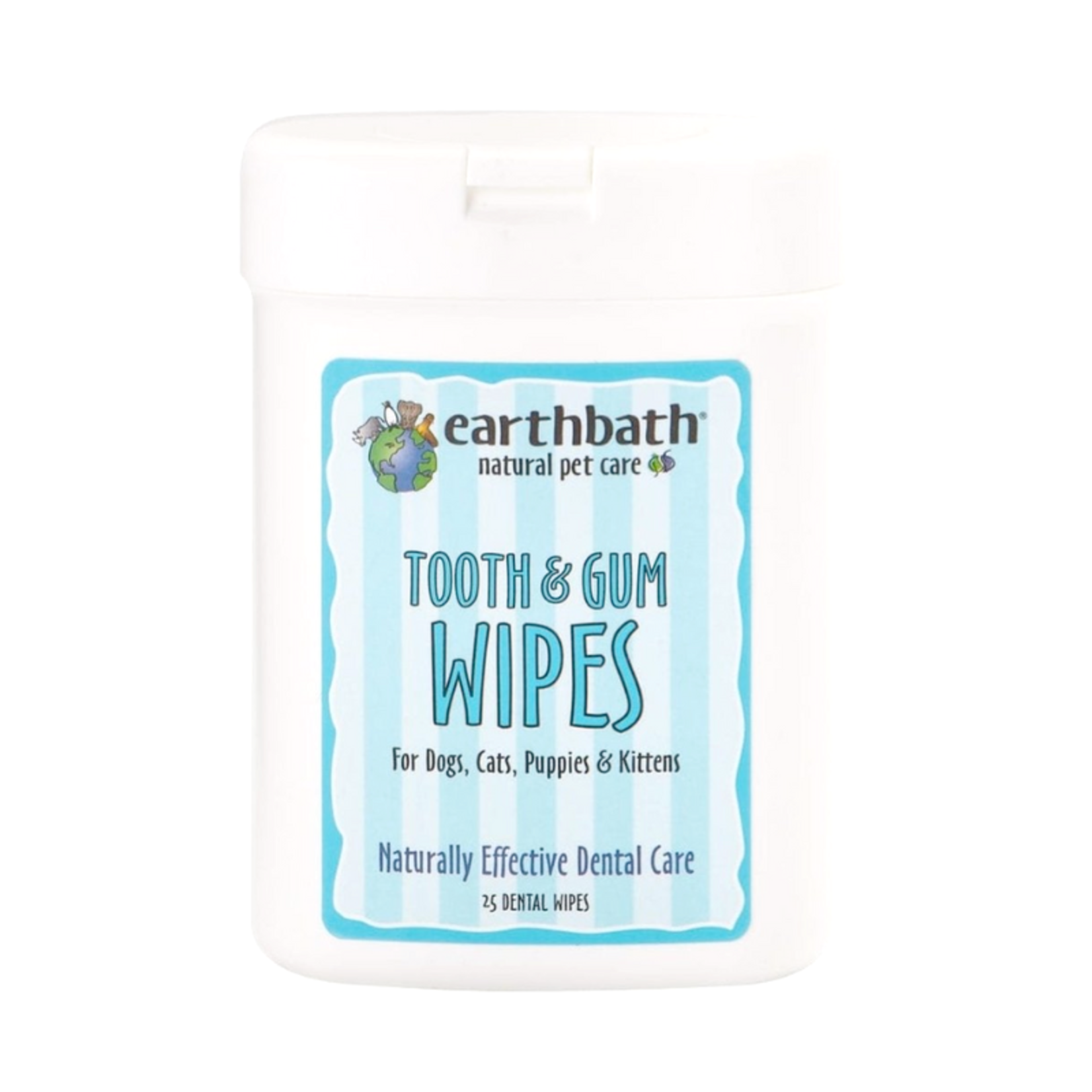 Earthbath 25 ct. - Tooth & Gum Wipes for Dogs & Cats - Earthbath