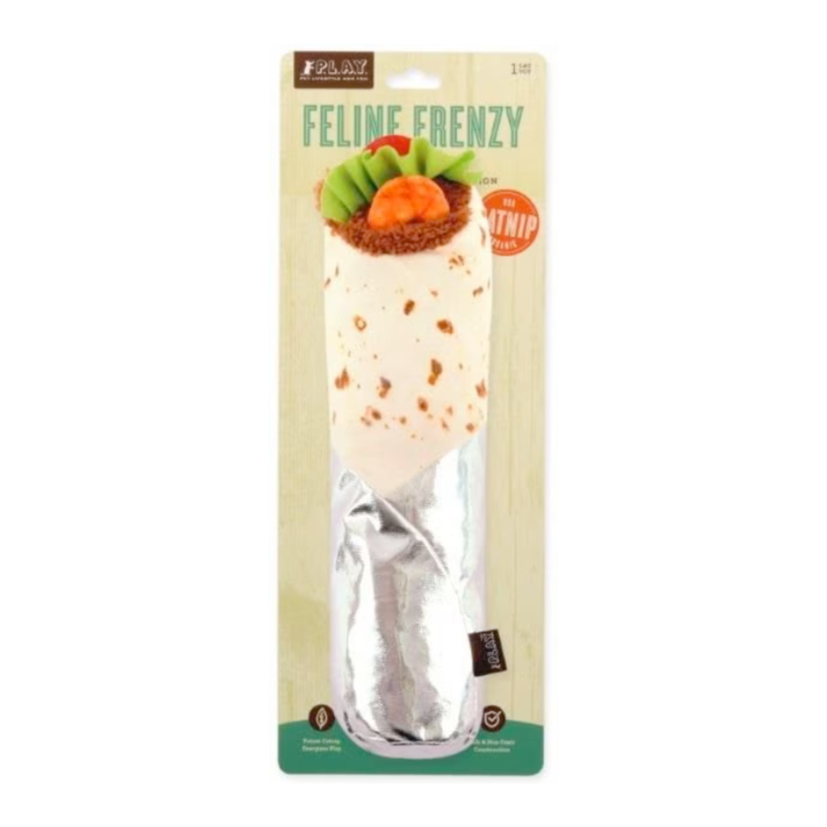 P.L.A.Y. Shrimp Purrito Burrito - Feline Frenzy Catnip Kicker Toys - P.L.A.Y.