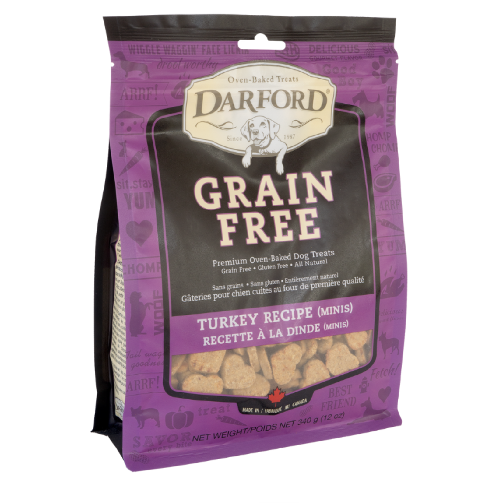Darford 12 oz. / Minis - Turkey Recipe - Grain-Free Dog Treats - Darford