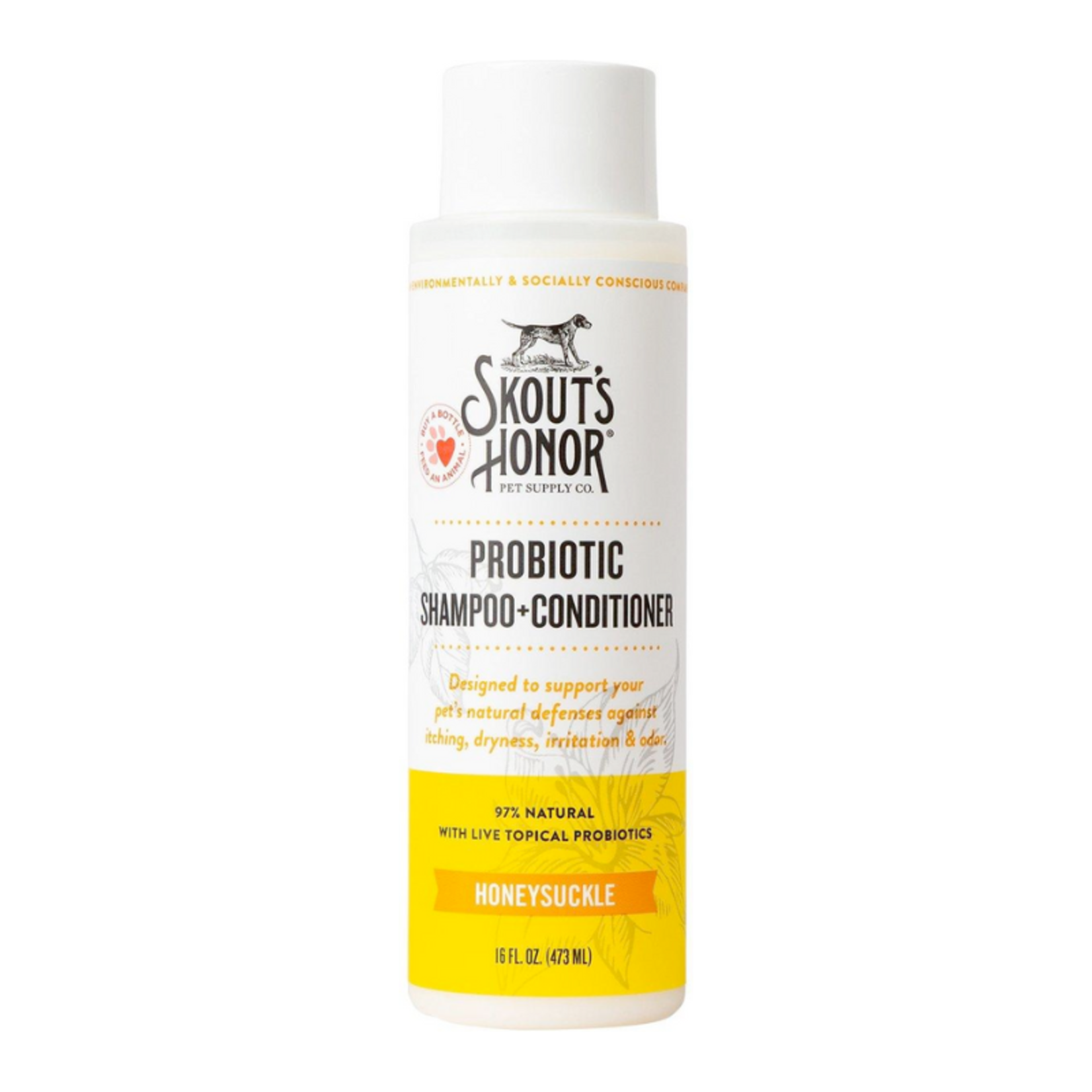 Skout's Honor 16 oz. - Honeysuckle - Probiotic Shampoo + Conditioner - Skout’s Honor