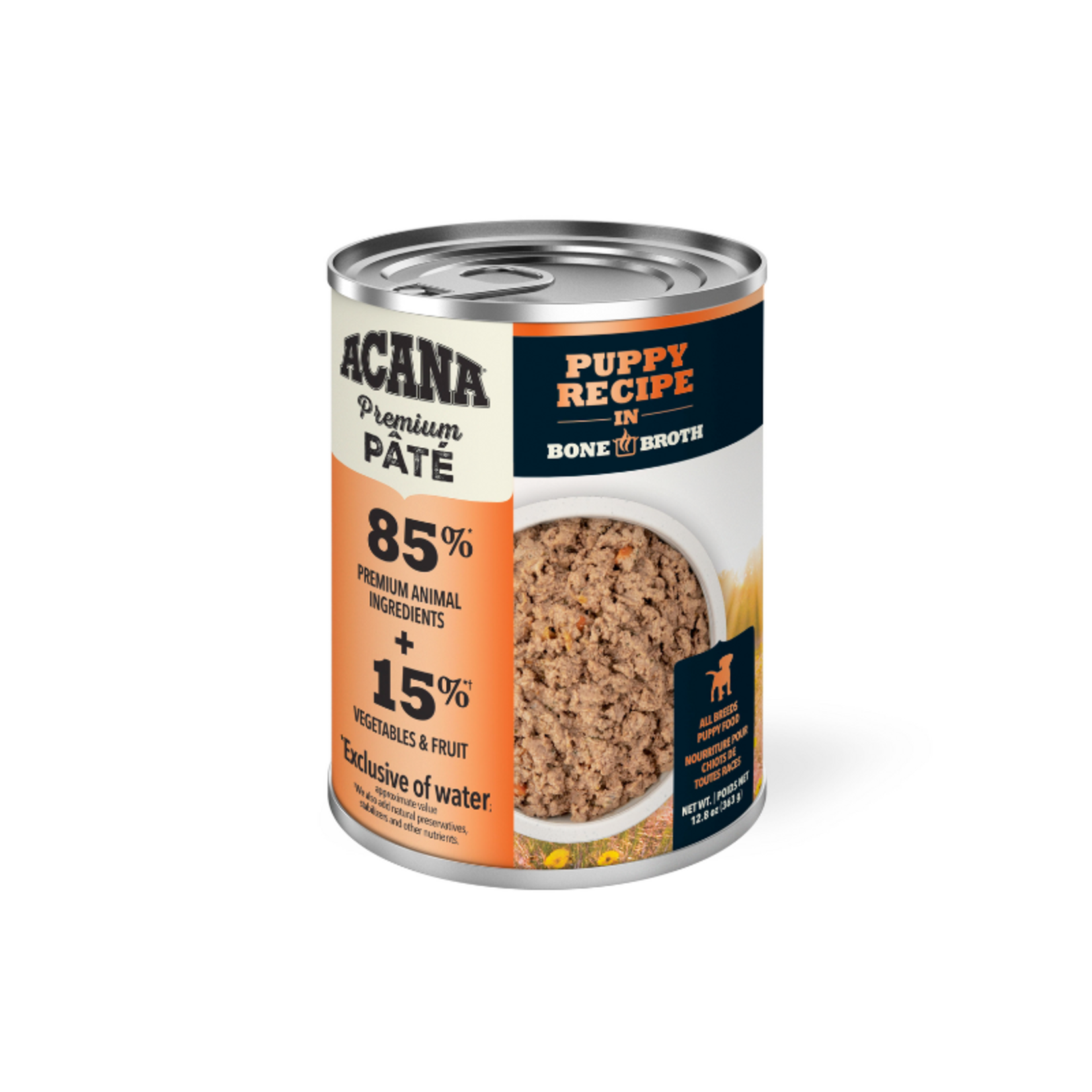 Acana 12.8 oz. - Puppy Premium Pate - Bone Broth Recipe - Wet Dog Food - Acana