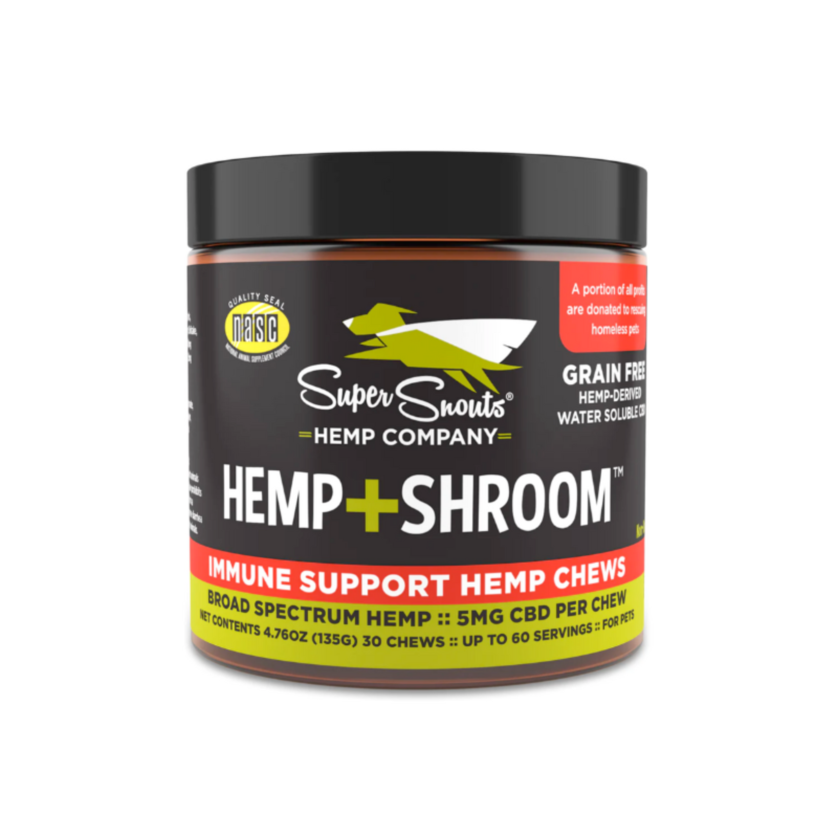 Super Snouts Hemp Immune Support CBD - Hemp + Shroom - Mushroom + Full Spectrum Hemp Chews - Super Snouts