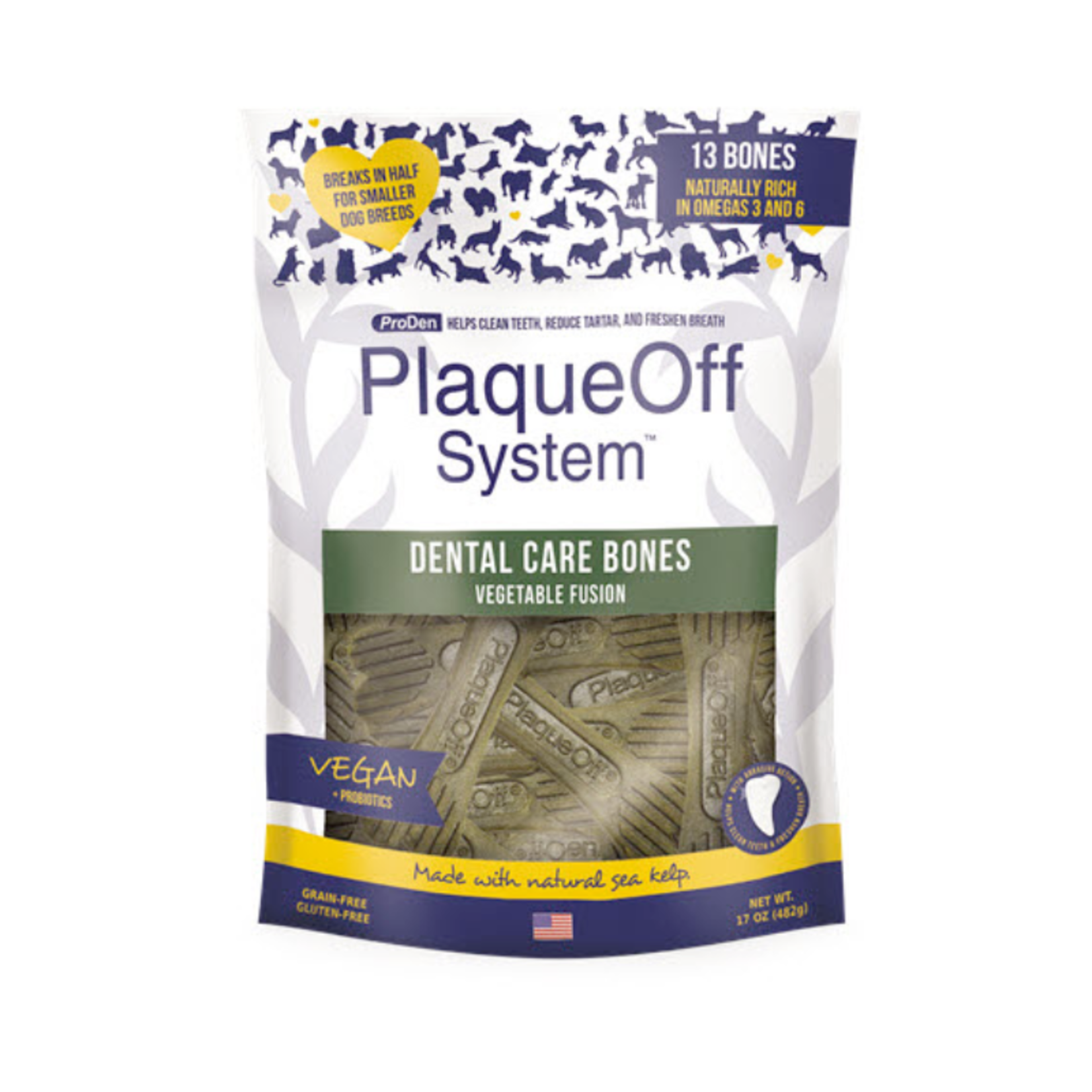 Proden PlaqueOff 13 Treats - Large - Veggie Fusion - Dental Care Bones  - ProDen PlaqueOff