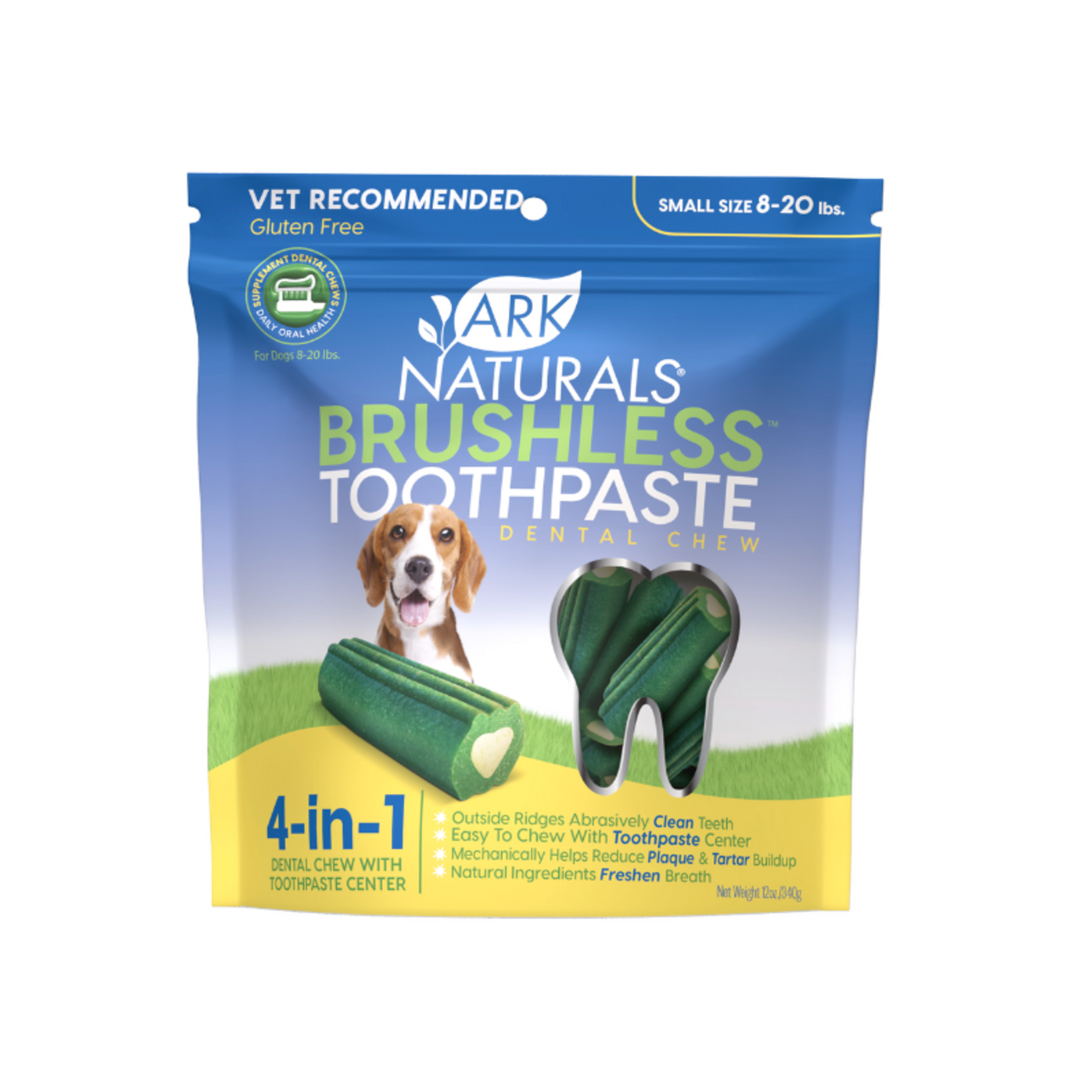 Ark Naturals 12 oz. Dental Chew for Small Dogs - Breath-Less Chewable Brushless Toothpaste - Ark Naturals