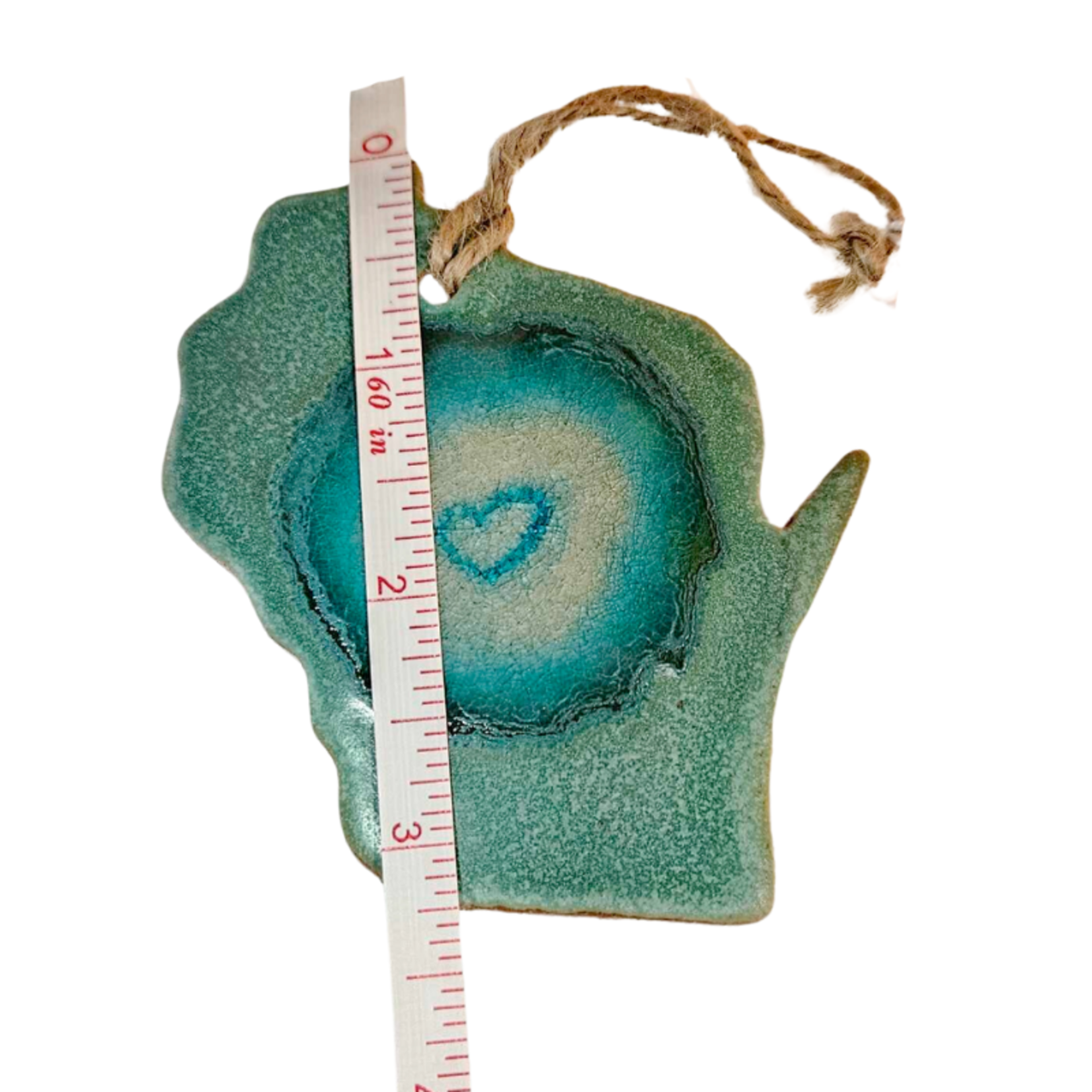 Agra Pottery Handmade Christmas Ornament - Wisconsin Paw Print - Agra Pottery - Made in Wausau, WI