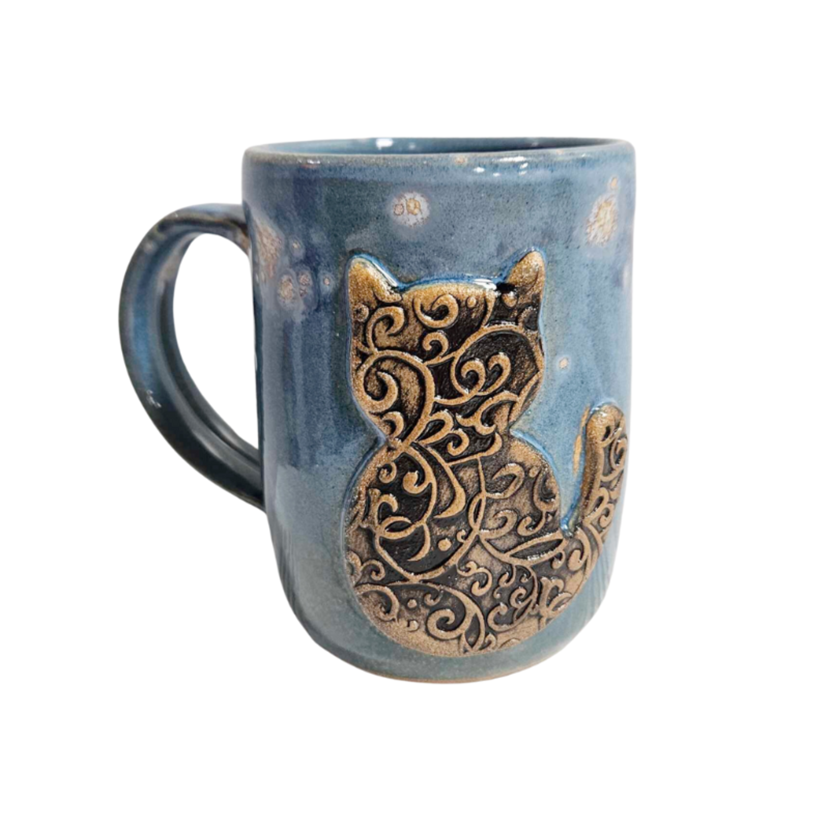 Agra Pottery Handmade Mug - Cat Silhouette - Agra Pottery - Made in Wausau, WI