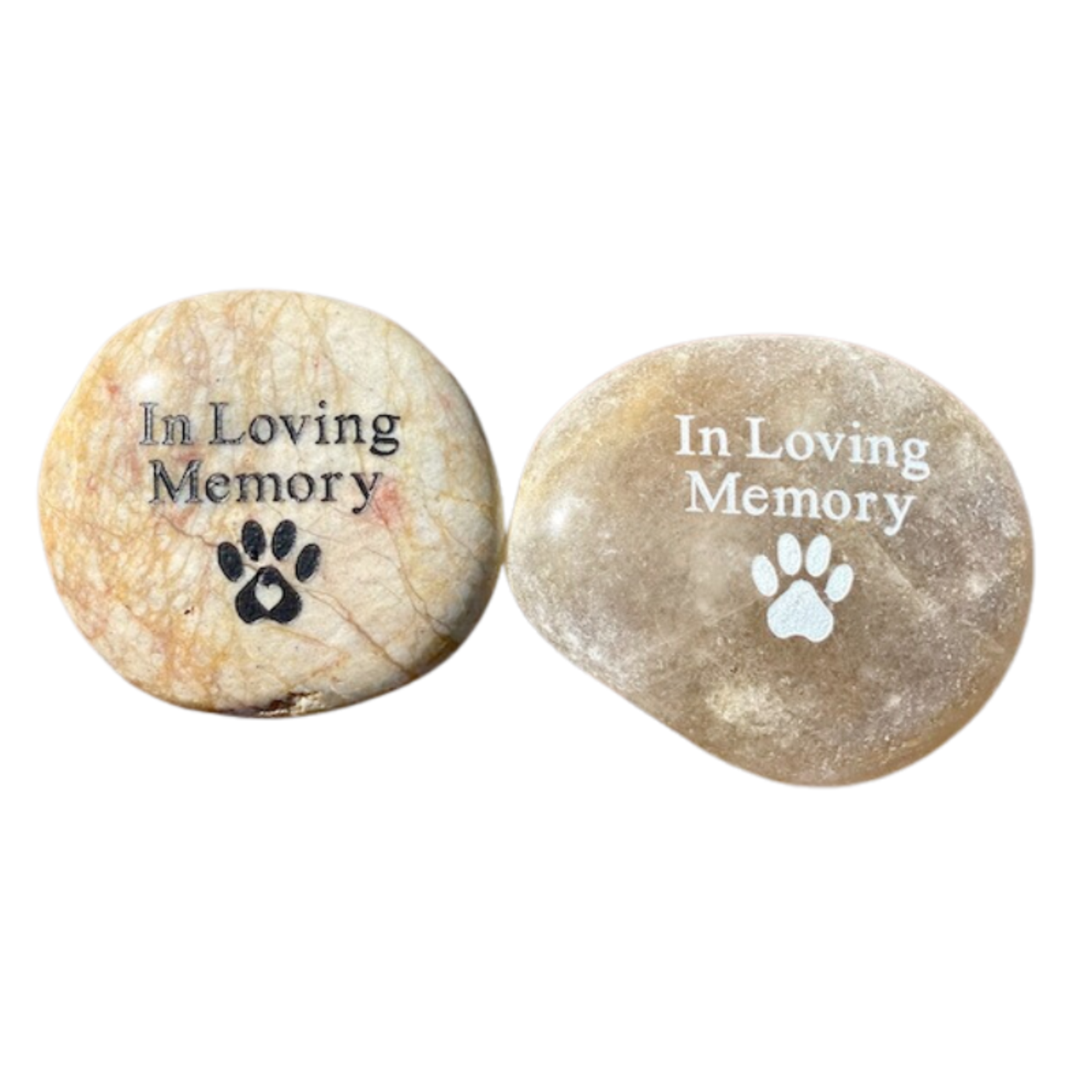 In Loving Memory (pawprint) - Engraved River Rock - ShopGiveCourage