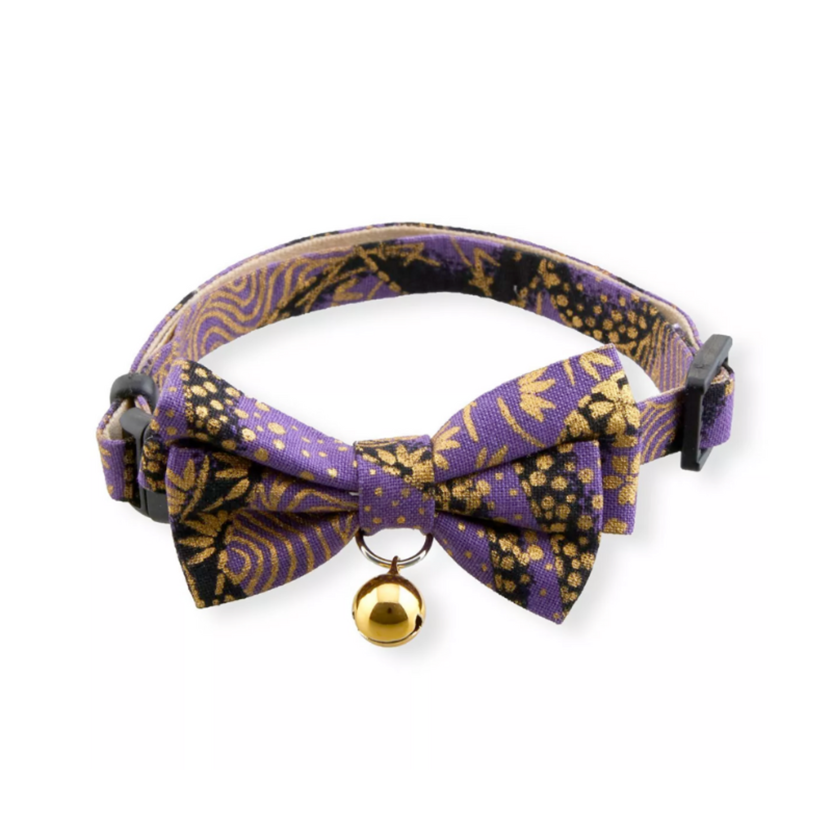 Necoichi Purple & Gilded Gold - Bow Tie Cat Collar - Necoichi